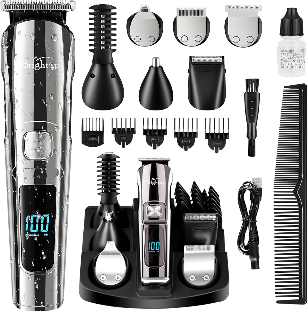 Men's Cordless Beard Trimmer & Electric Shaver - Hair Clipper for Grooming