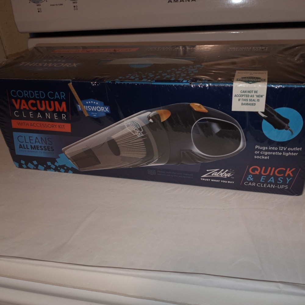 Zabba THIS WORX 12V Corded Car Vacuum Cleaner with Accessories NIB
