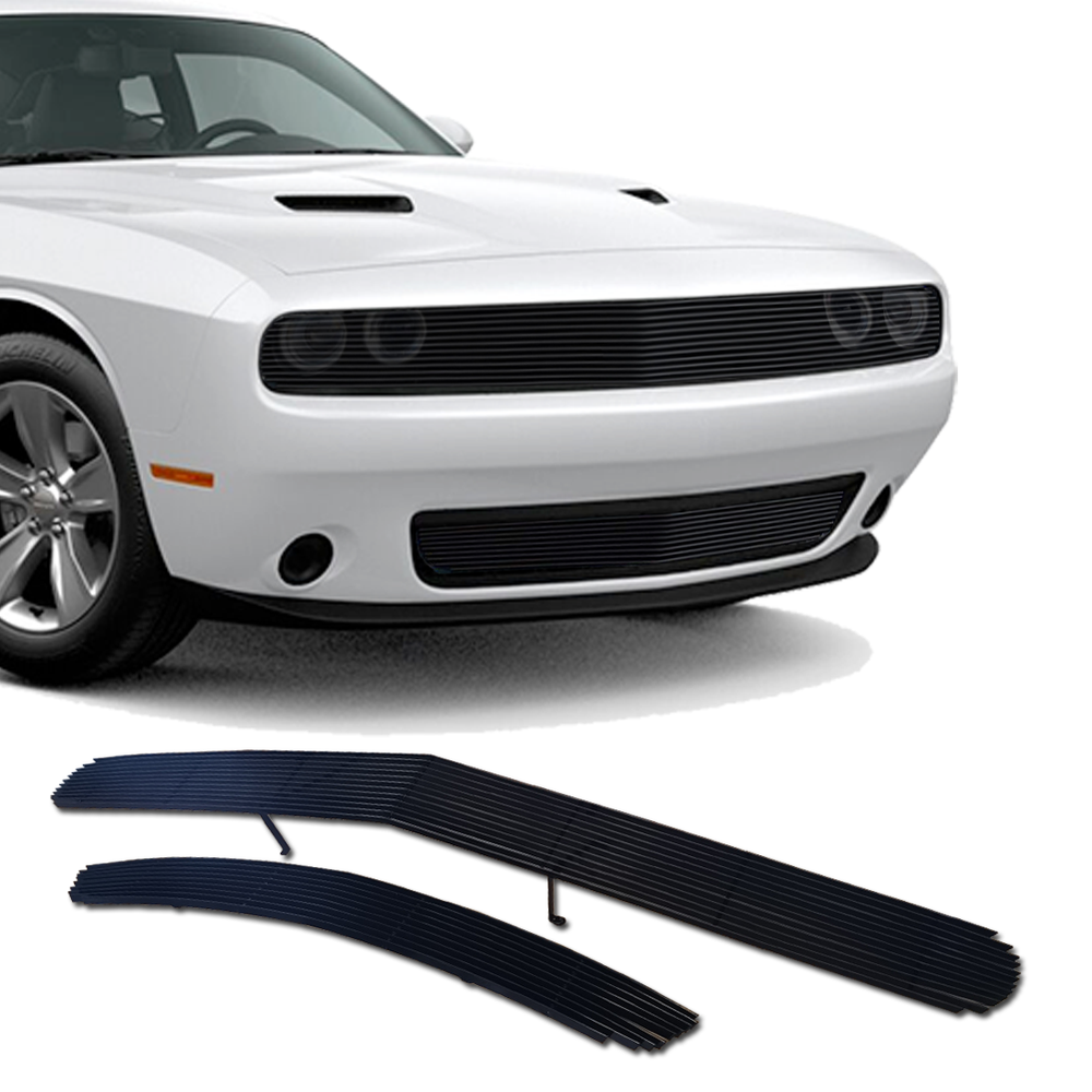 2015-2023 Dodge Challenger Phantom Black Upper Bumper Billet Grille Insert Upgrade