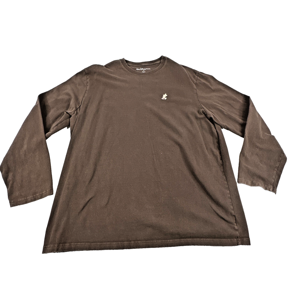 Walt Disney World Mickey Mouse Brown Long Sleeve T Shirt. Men's Size 2X