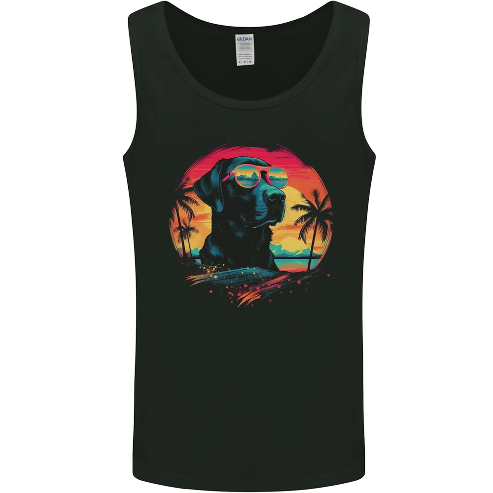 Labrador Sunset Dog Mens Vest Tank Top