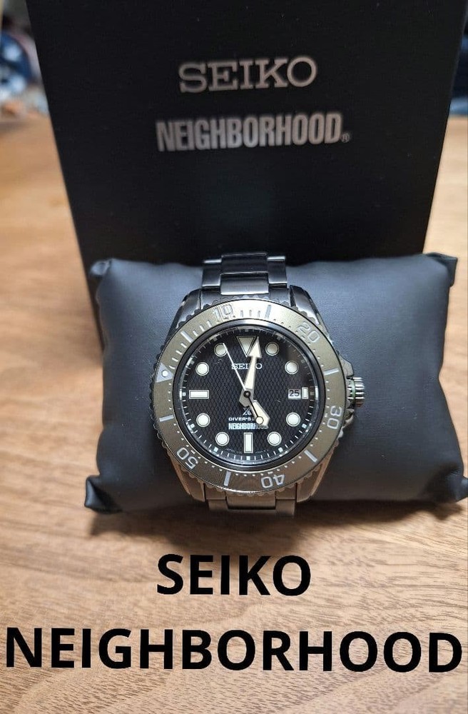 Seiko NEIGHBORHOOD Limited Edition Watch 1200 Black Dial Black Band Series
