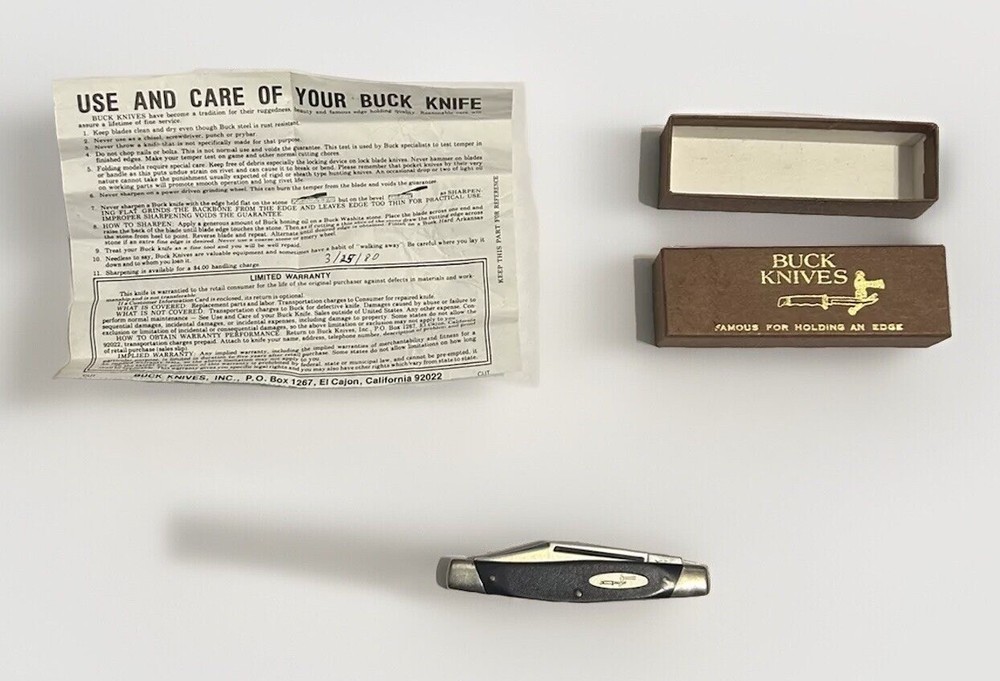 1972-1986 Buck Model 303 Cadet 3 Blade Stockman Knife NOS With Box & Paperwork