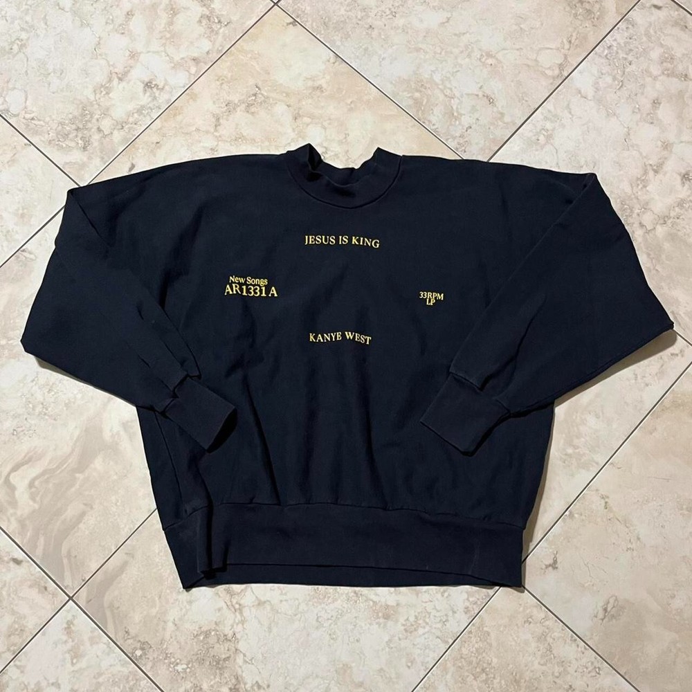 Kanye West Jesus is king Yeezy Crewneck XL Los Angeles apparel Black RARE YZY
