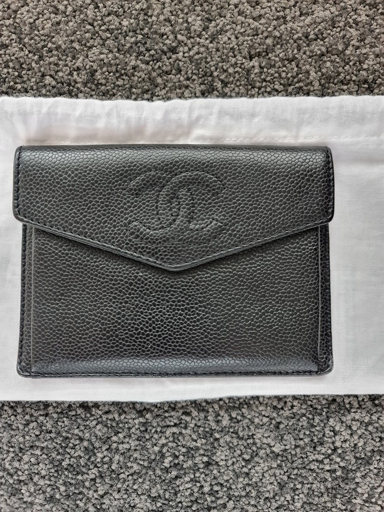 Chanel Caviar Leather Compact Wallet On Chain  