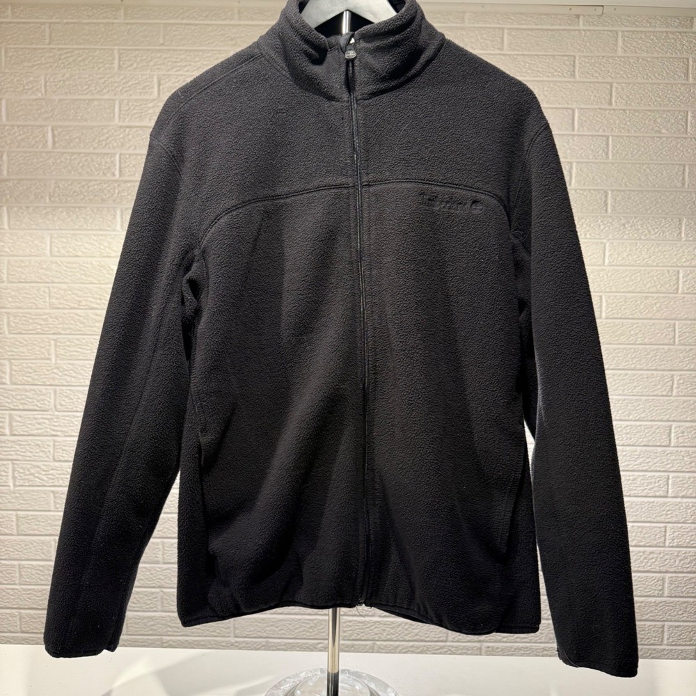 Timberland Mens Fleece Jacket Black Full Zip Mock Neck Size M
