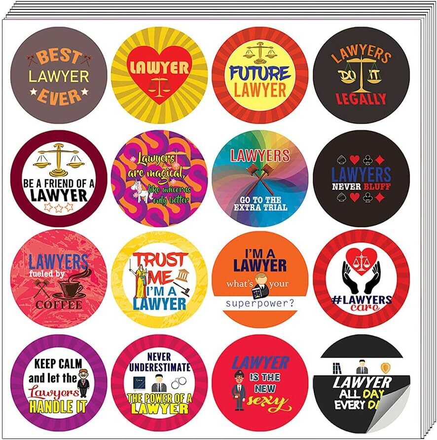 Professional I Am a Lawyer Stickers Pack - 5 Sets with 16 Unique Designs