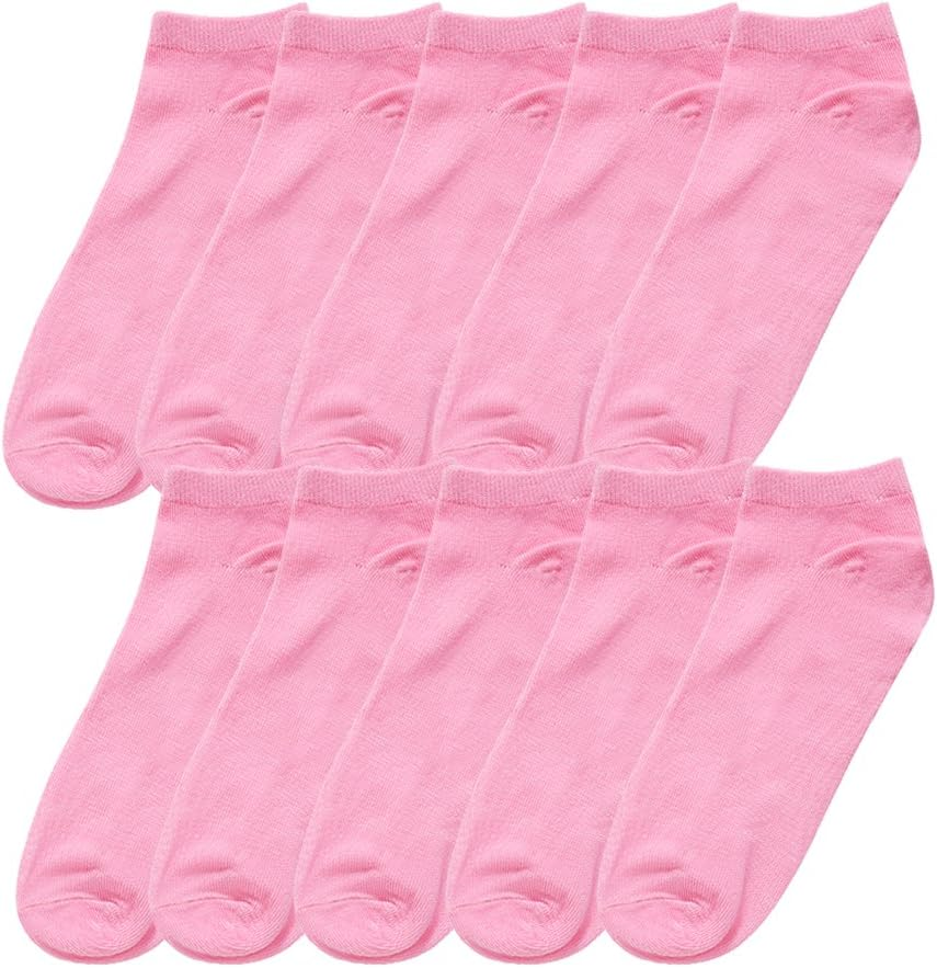Breathable Athletic Low Cut Ankle Socks with Stretch Cuffs - Soft Comfort for All-Day Wear - Pack of 10 Pairs