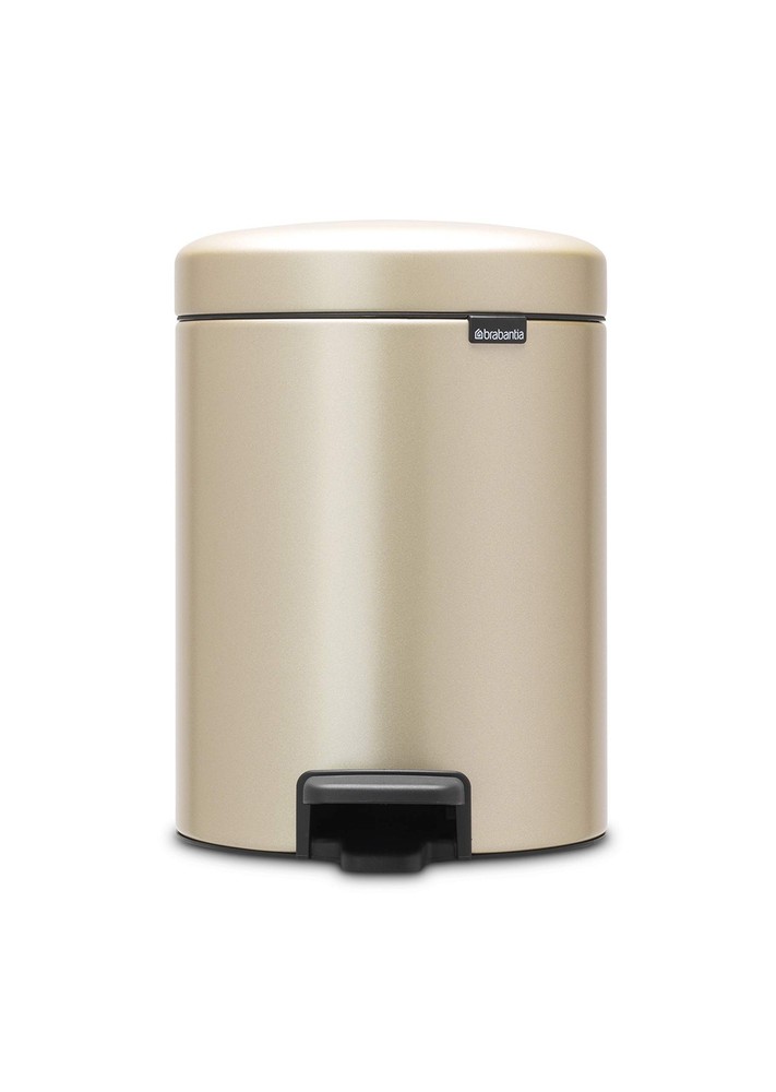 NewIcon Pedal Bin 5L (Metallic Gold) Soft-Closure Bathroom Rubbish Bin, Remov...