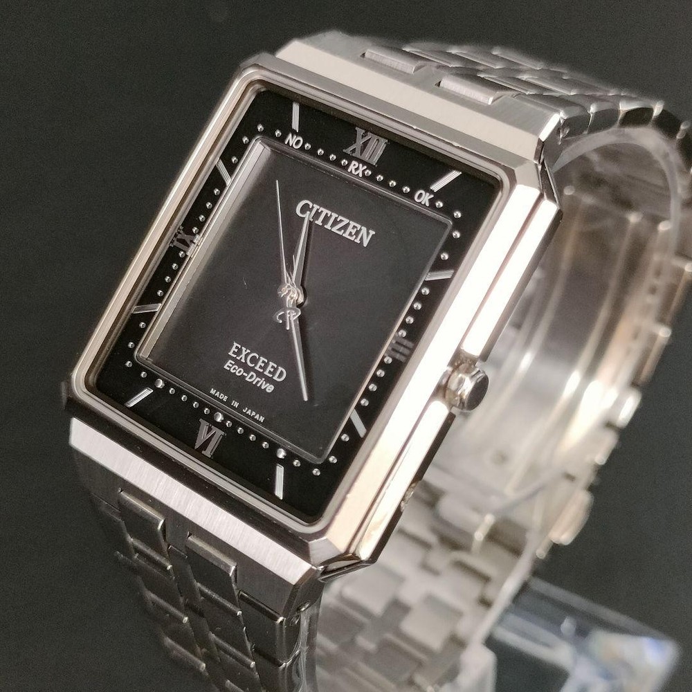 CITIZEN Exceed Black Silver Solar Watch 797559 Eco-Drive
