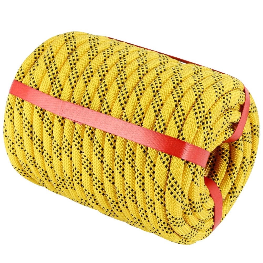 Heavy Duty Polyester Rope, 100 Feet, 2200 Lbs Loading Capacity, Yellow and Bl...
