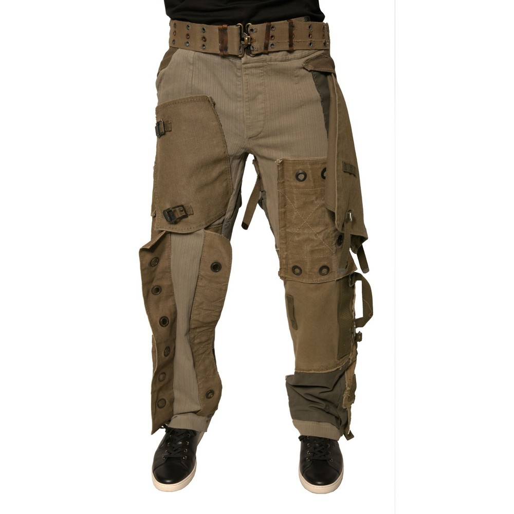 DOLCE & GABBANA Pants Multicolor Reconstructed Flight Cargo Trouser IT48/W34/M