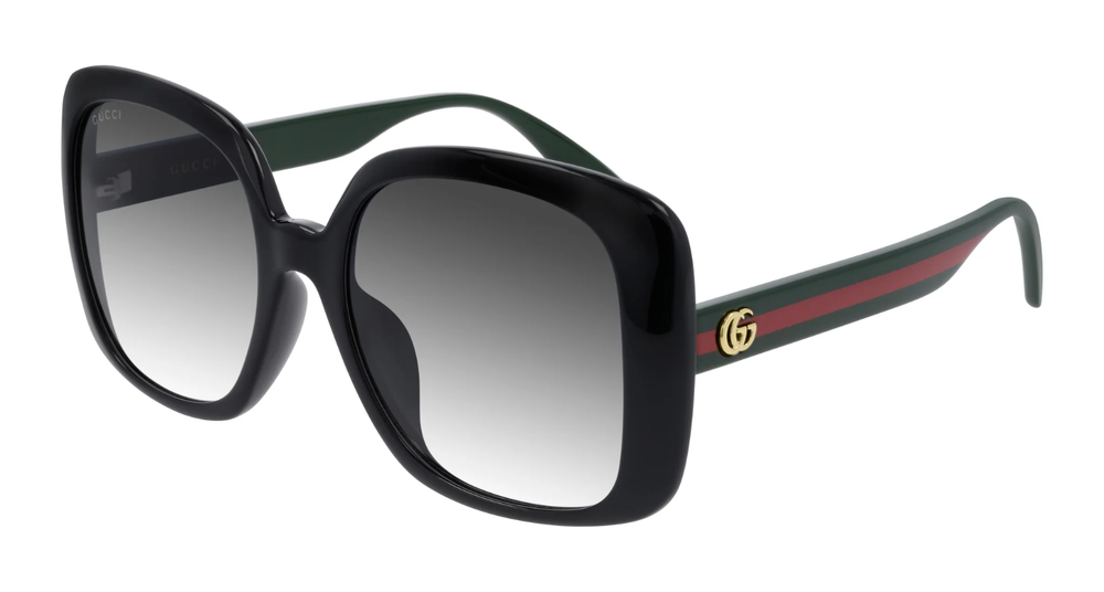 GUCCI GG0714SA 001 Women's Designer Black/Grey Green Sunglasses 56mm
