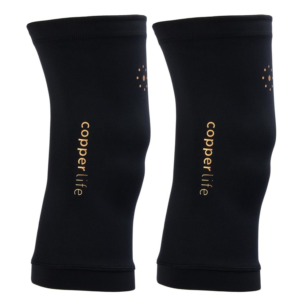 Tommie Copper Set of 2 Infrared Compression Knee Sleeves - Black/X-Large