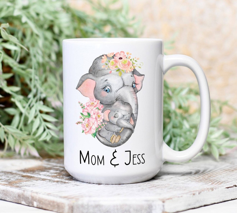 Mother Daughter Elephant Lover Christmas Personalized Mug Gift For Mum