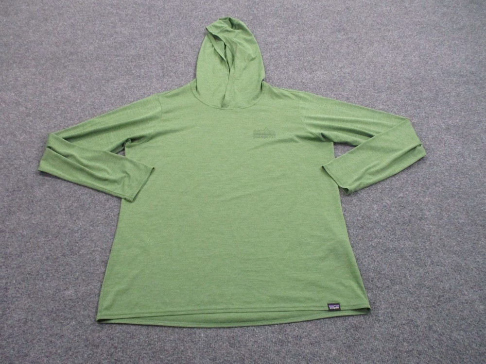 Patagonia Hoodie Sweatshirt Womens L Green Capilene Cool Daily Lightweight 45535