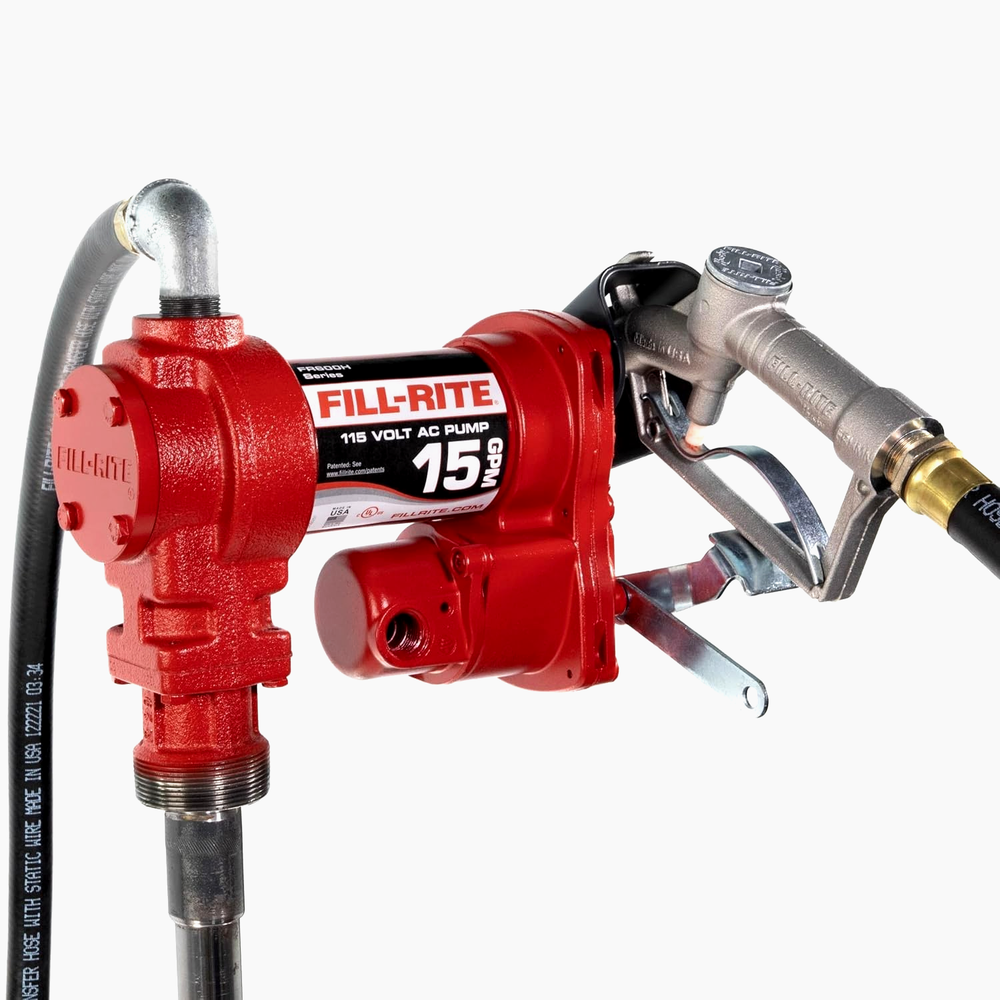Fill-Rite FR610H 115V 15 GPM Fuel Transfer Pump w/Hose & Manual Nozzle (Red)