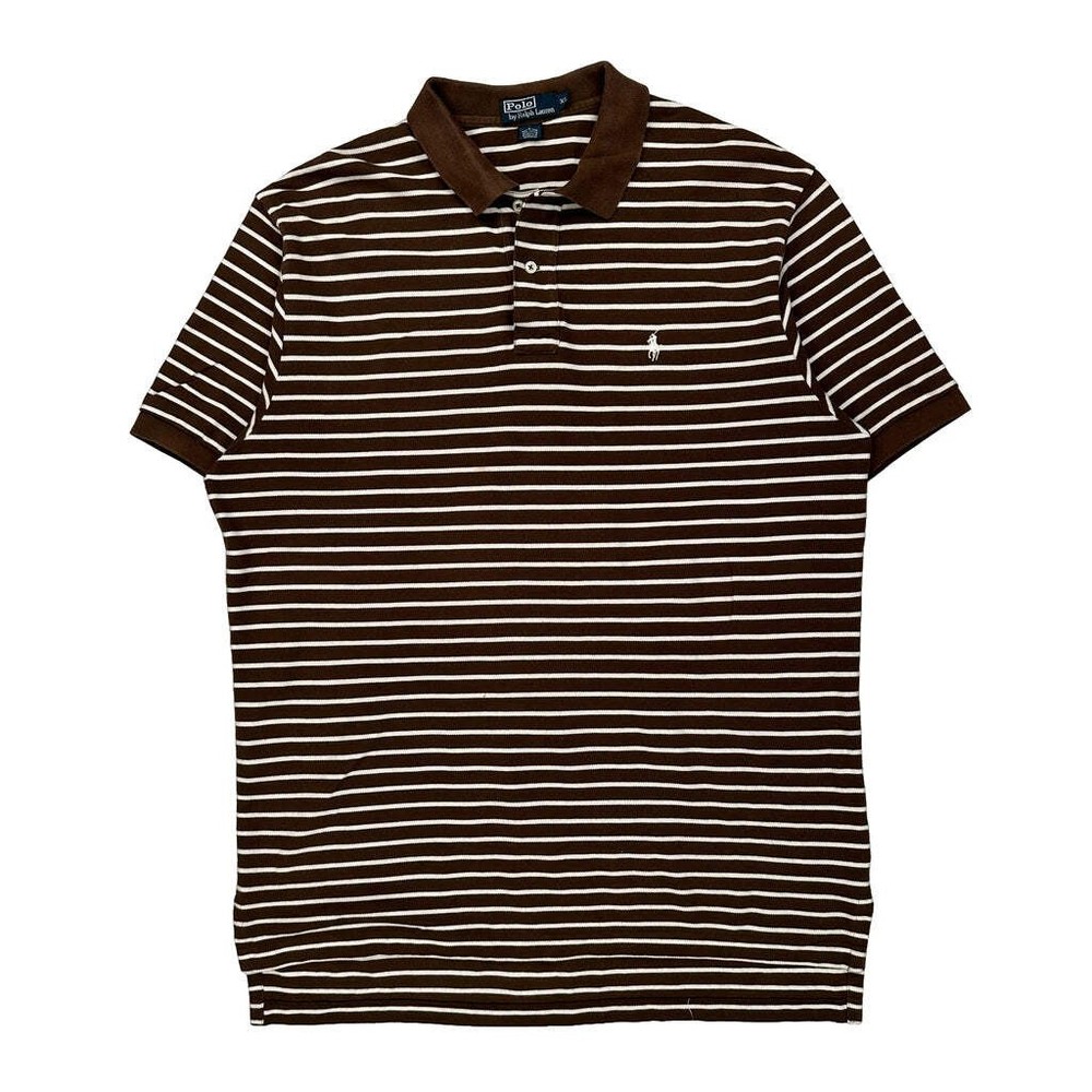 Polo By Ralph Lauren Striped Polo Shirt - XL Brown Cotton