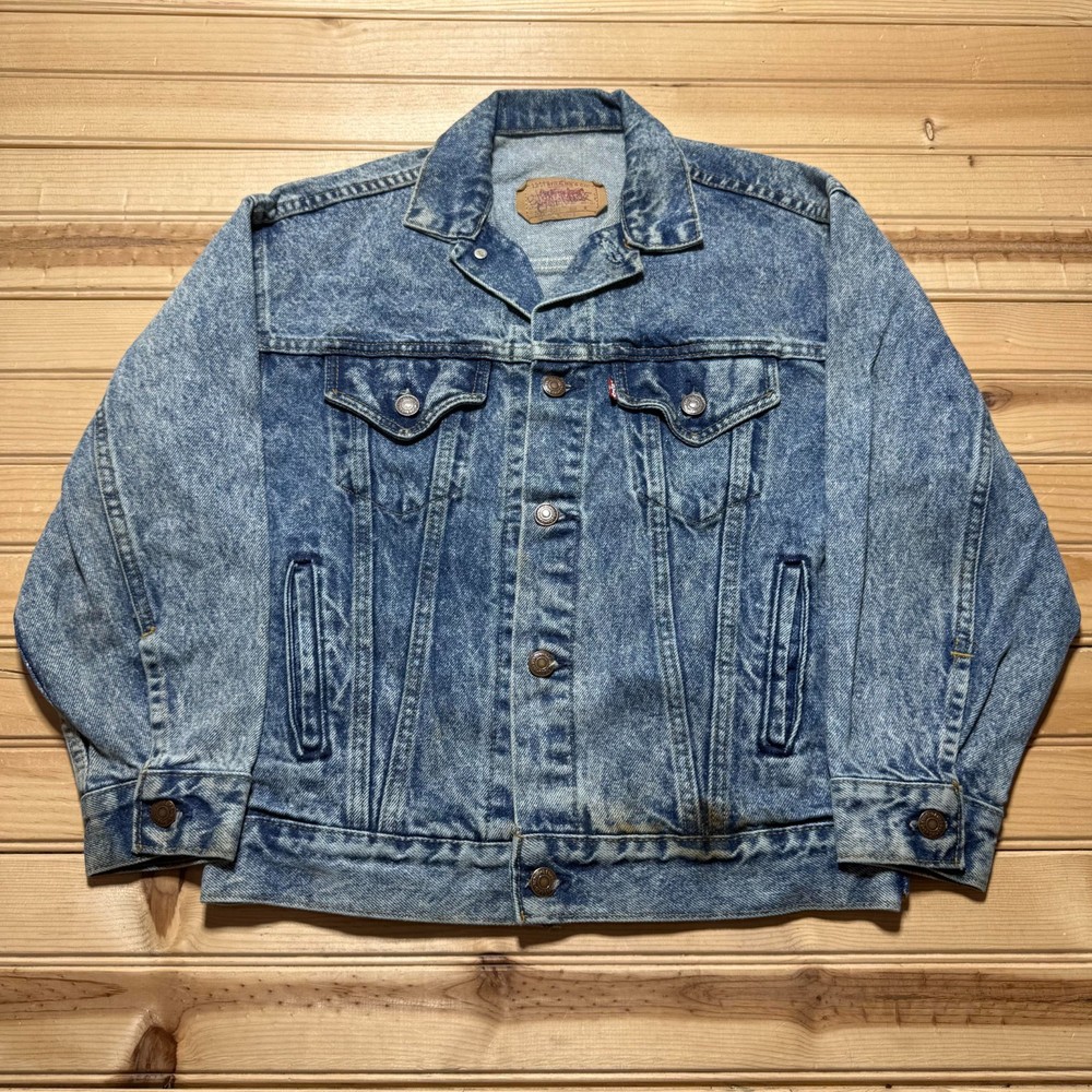 Vintage 80s Levis Type lll Acid Wash Denim Trucker Jacket 57508-0299 USA Medium