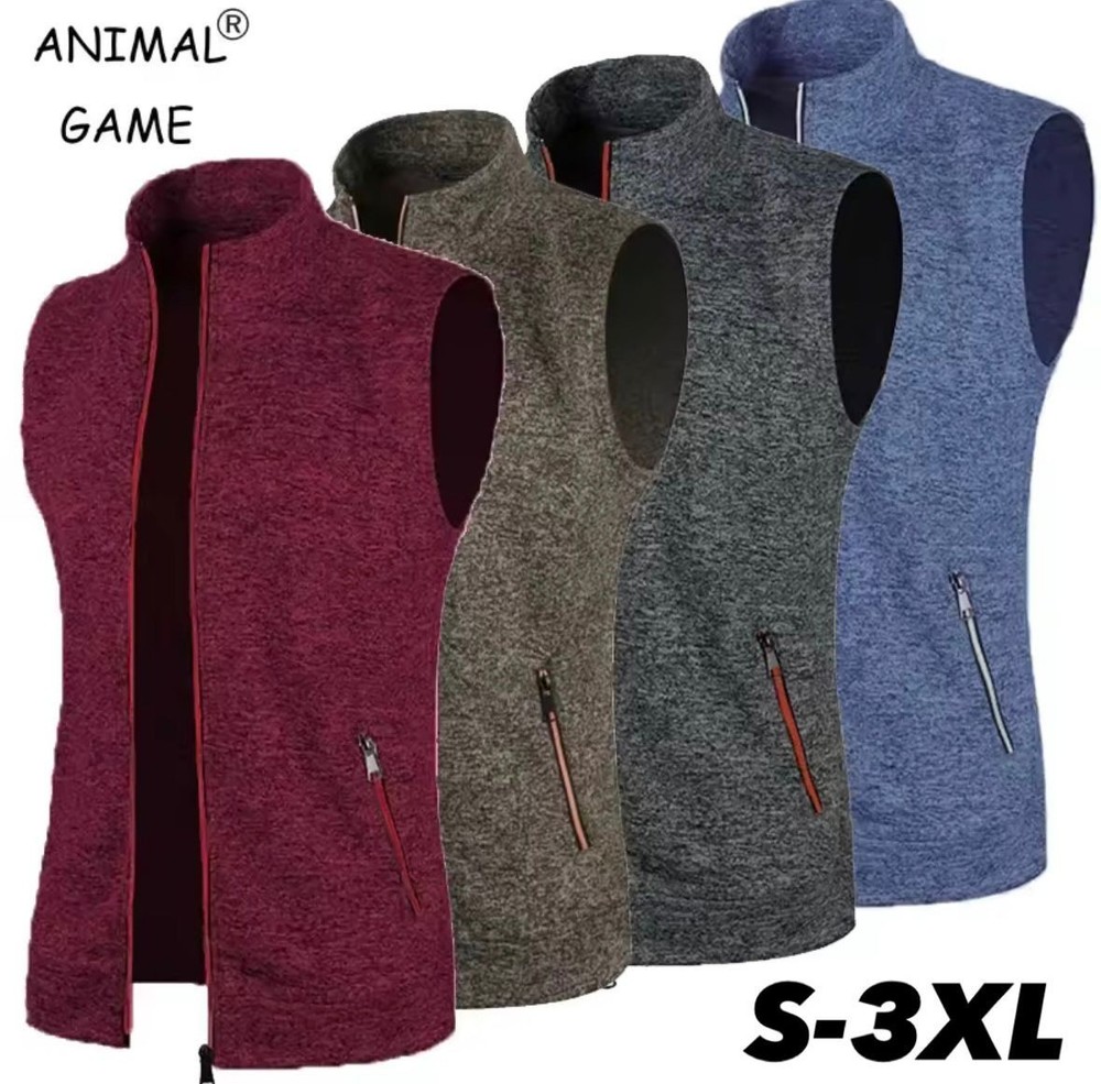 Men's Sleeveless Vest Sports Outdoor Activity Sweater Breathable S-3XL