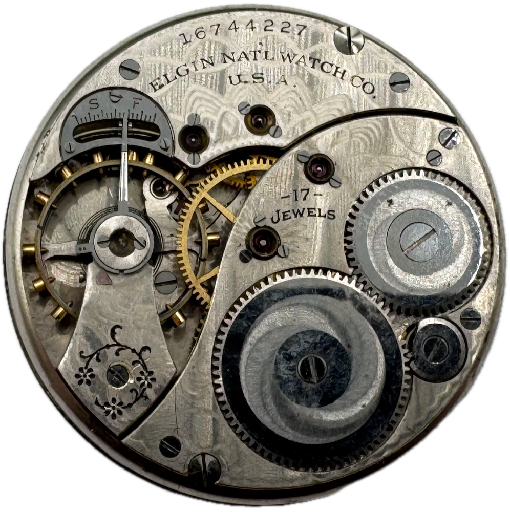 Antique 1912 Elgin 17J Hunter Pocket Watch Movement 12s 344 USA