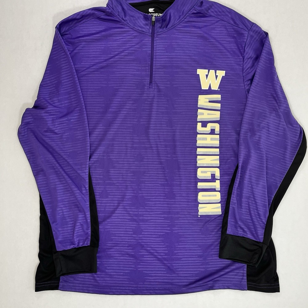 Colosseum Washington Huskies Men's XXL 1/4 Zip Pullover Shirt NCAA Purple New