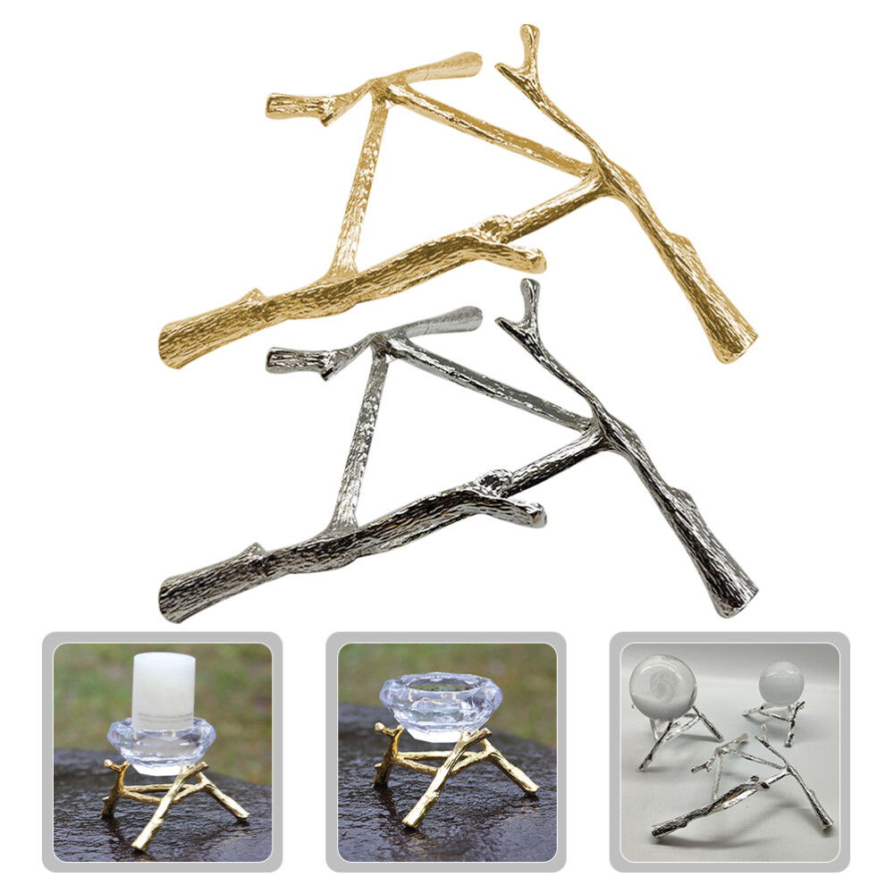 2 Pcs Crystal Point Stand Paper Weight Monitor Stands Display