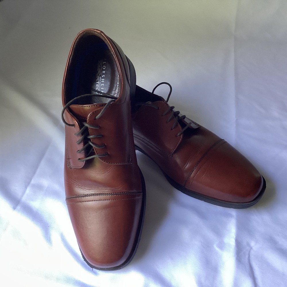 Florsheim Men’s Postino Cap Ox Brown Leather Classic Oxford Dress Shoe Size 8.5D