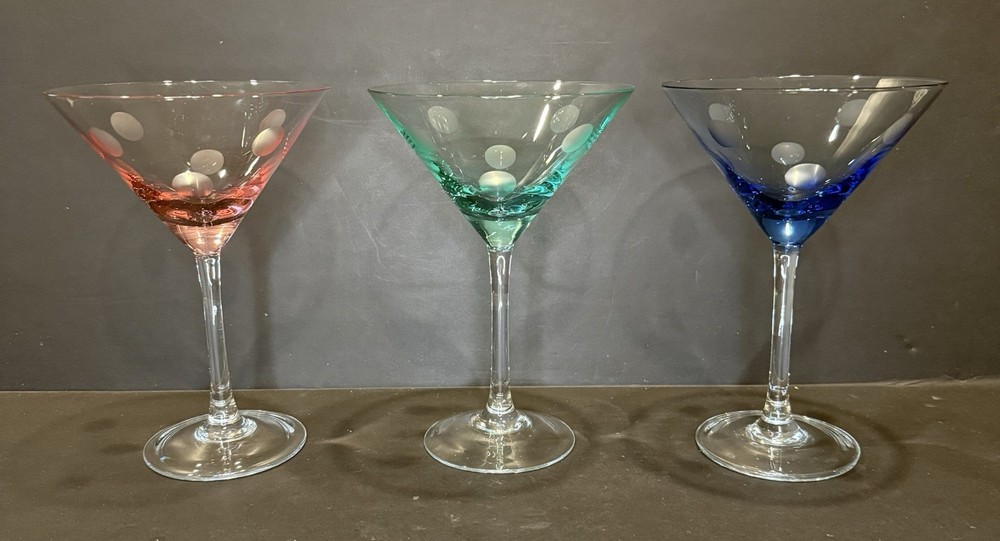 Waterford Marquis Polka Dot Crystal Martini Glass Set 3-Piece