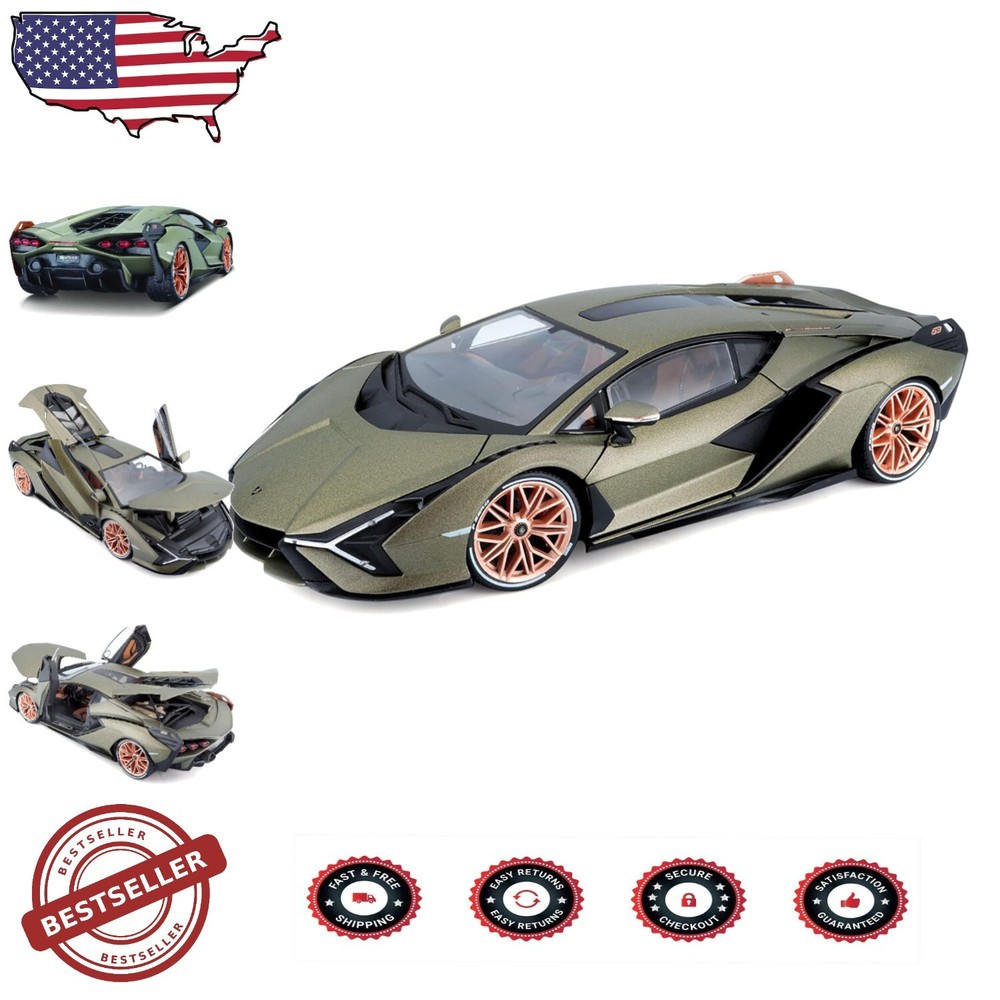 Collectible 1:18 Lamborghini Sián Die-Cast Model - Stunning Green Sports Car