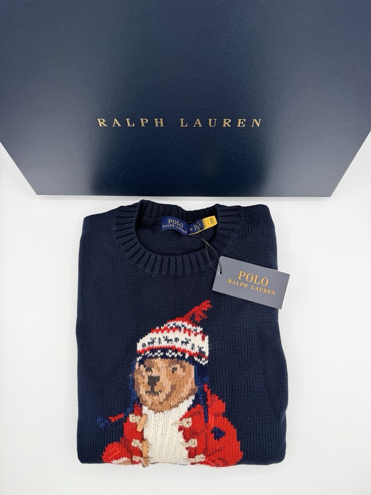 Polo Ralph Lauren Bear Sweater NWT | Size M | Holiday Limited | Rare