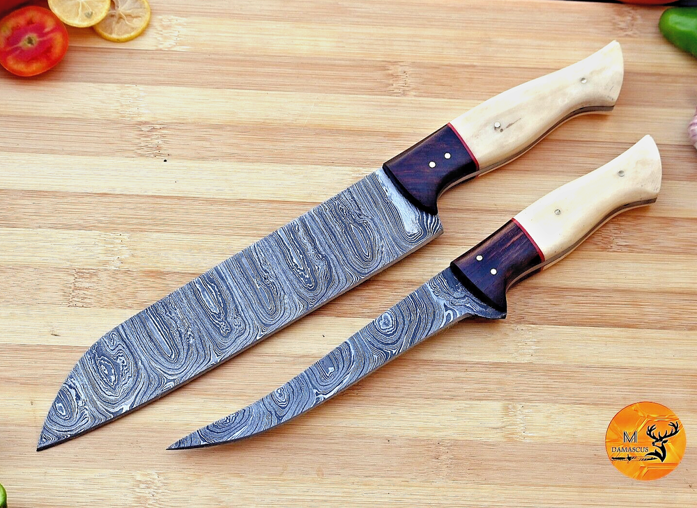 CUSTOM MADE FORGED DAMASCUS STEEL CHEF KNIFE SET KITCHEN KNIVES 2656