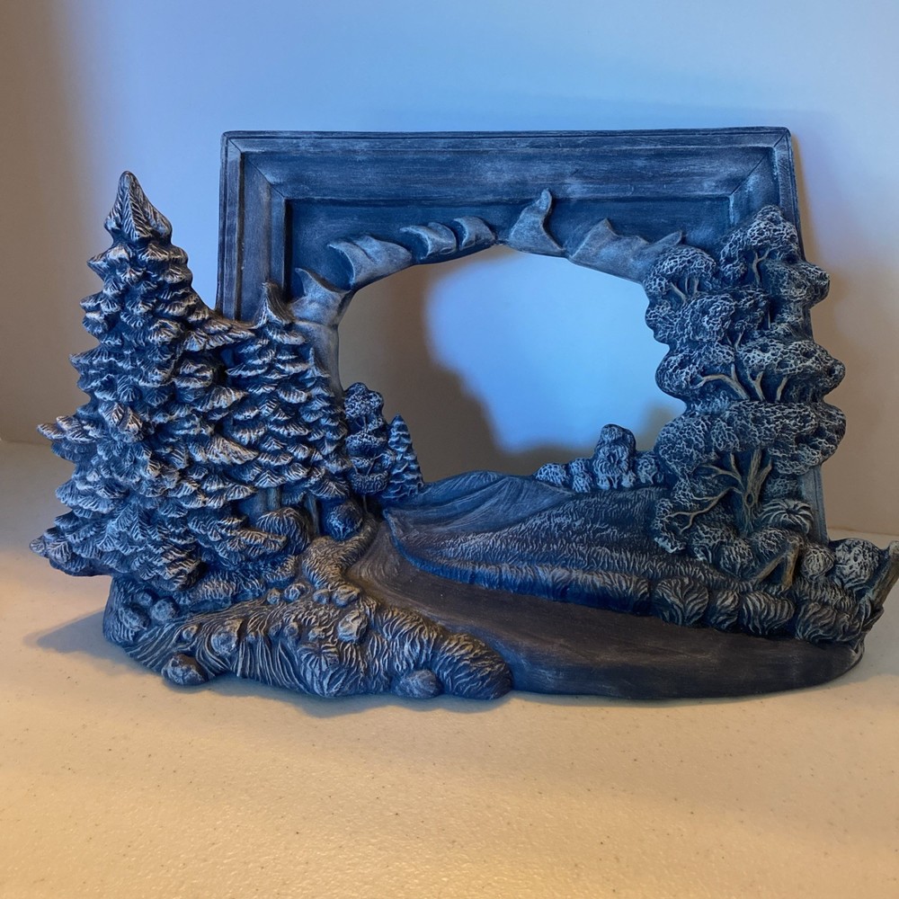 Blue Mild Christmas Village Piece Ceramic Vintage