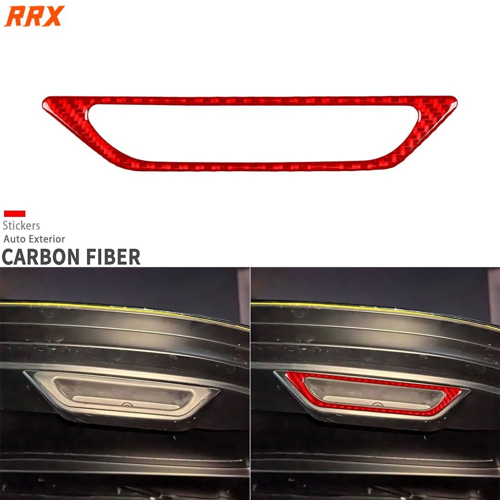 Red Carbon Fiber Rear Trunk Handle Cover Trim For Chevrolet Corvette C8 2020-25