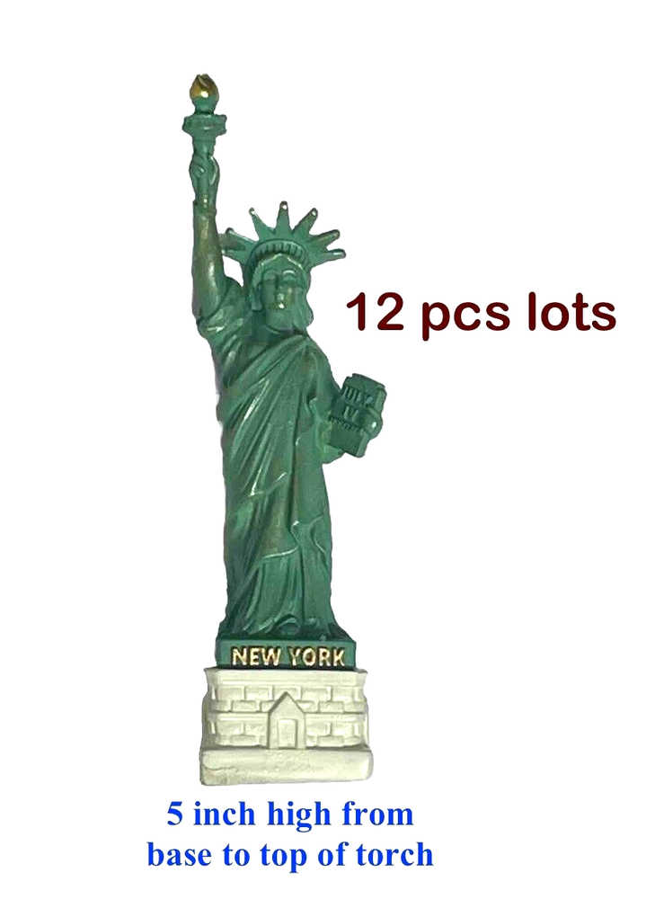 5 Inch Statue of Liberty With New York City Skyline Base Figurine, Souvenir Gift