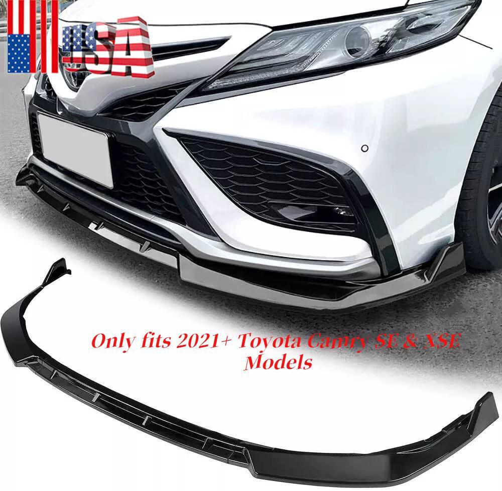 FITS 2021-24 TOYOTA CAMRY SE XSE PERFORMANCE STYLE GLOSSY BLACK FRONT BUMPER LIP