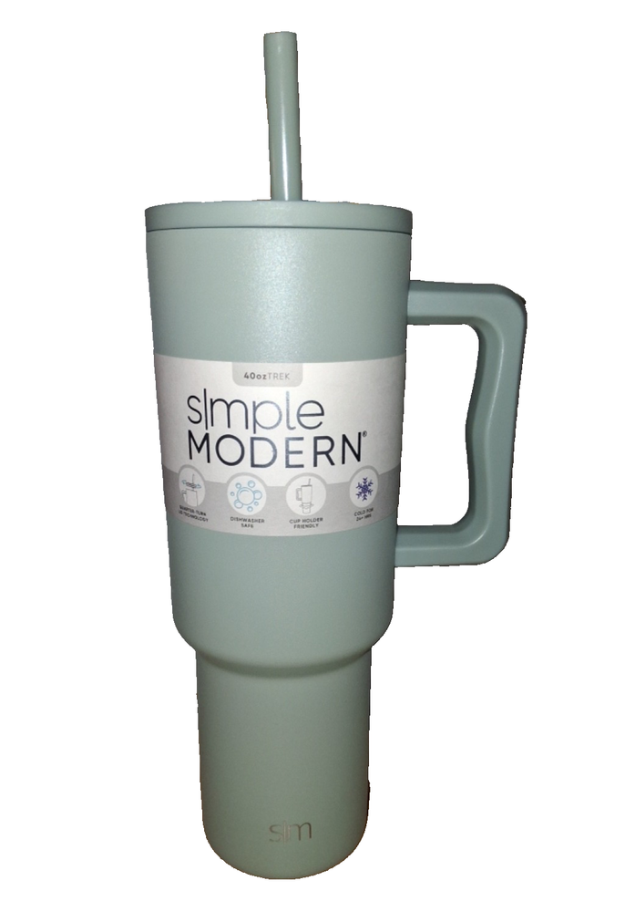 Simple Modern Mint Green 40 oz stainless steel tumbler with straw