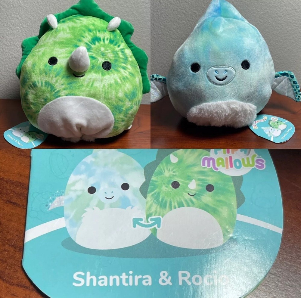 Squishmallow FlipAMallow 8 Inch Shantira Rocio Dinosaur Plush NWT