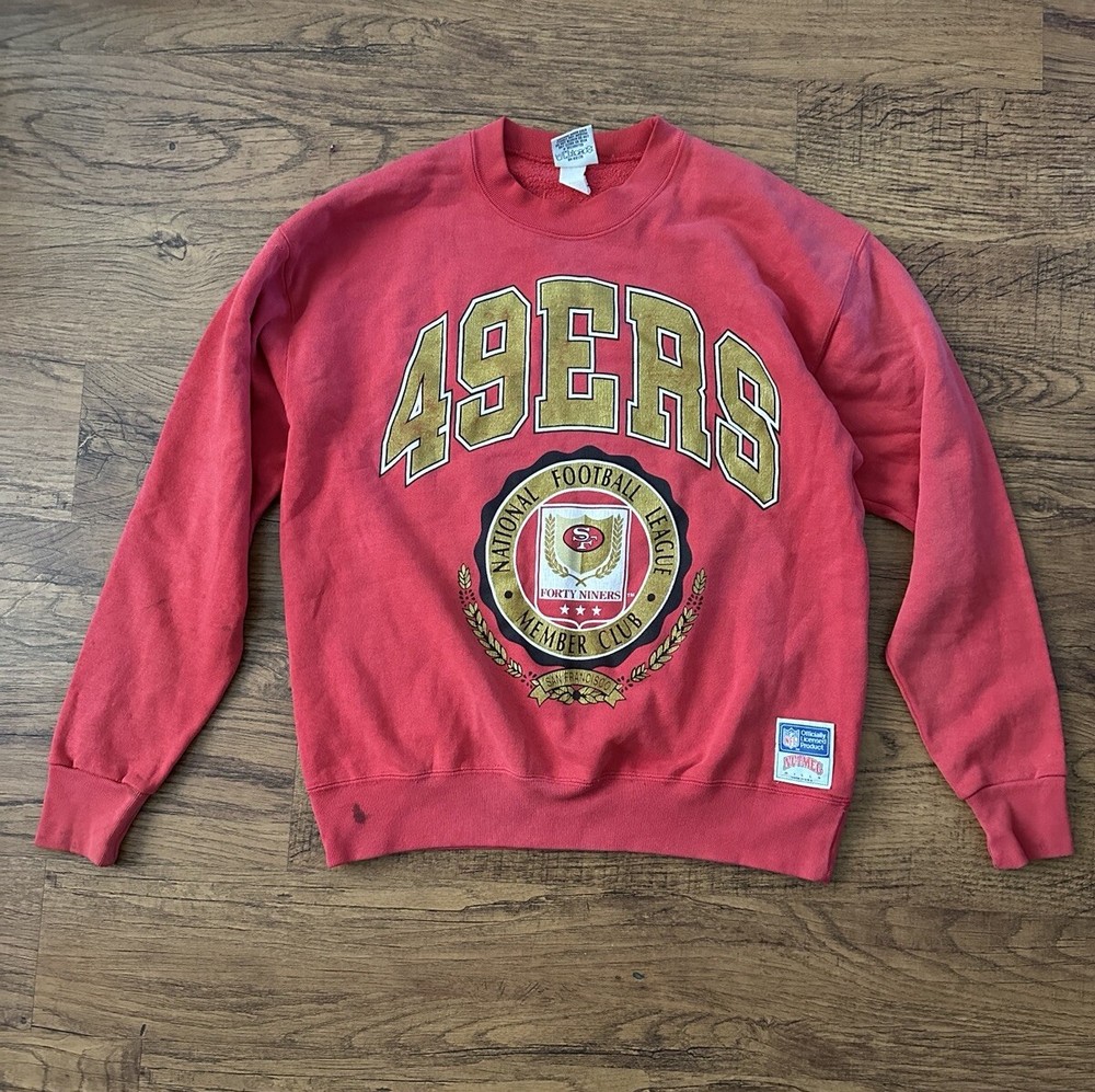 True Vintage 80s 90s Nutmeg San Francisco 49ers Crewneck Sweatshirt L Made USA