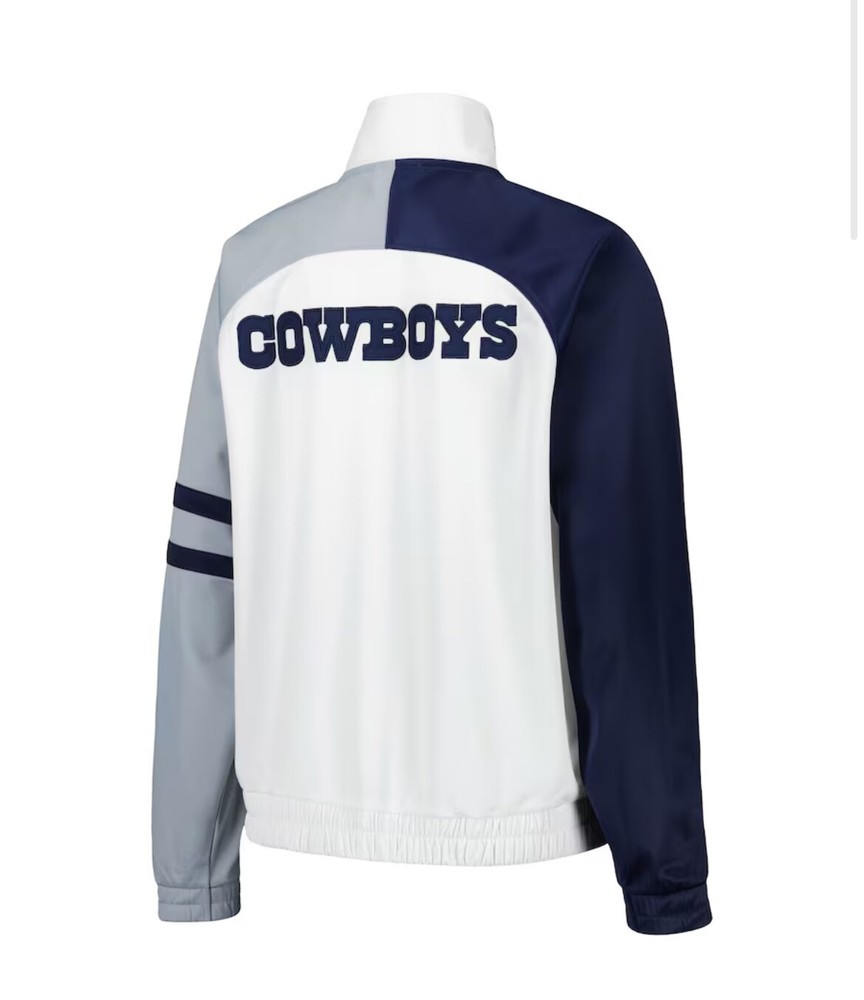 Dallas Cowboys Starter Women's Curve Ball Raglan Full-Zip Track Jacket - White