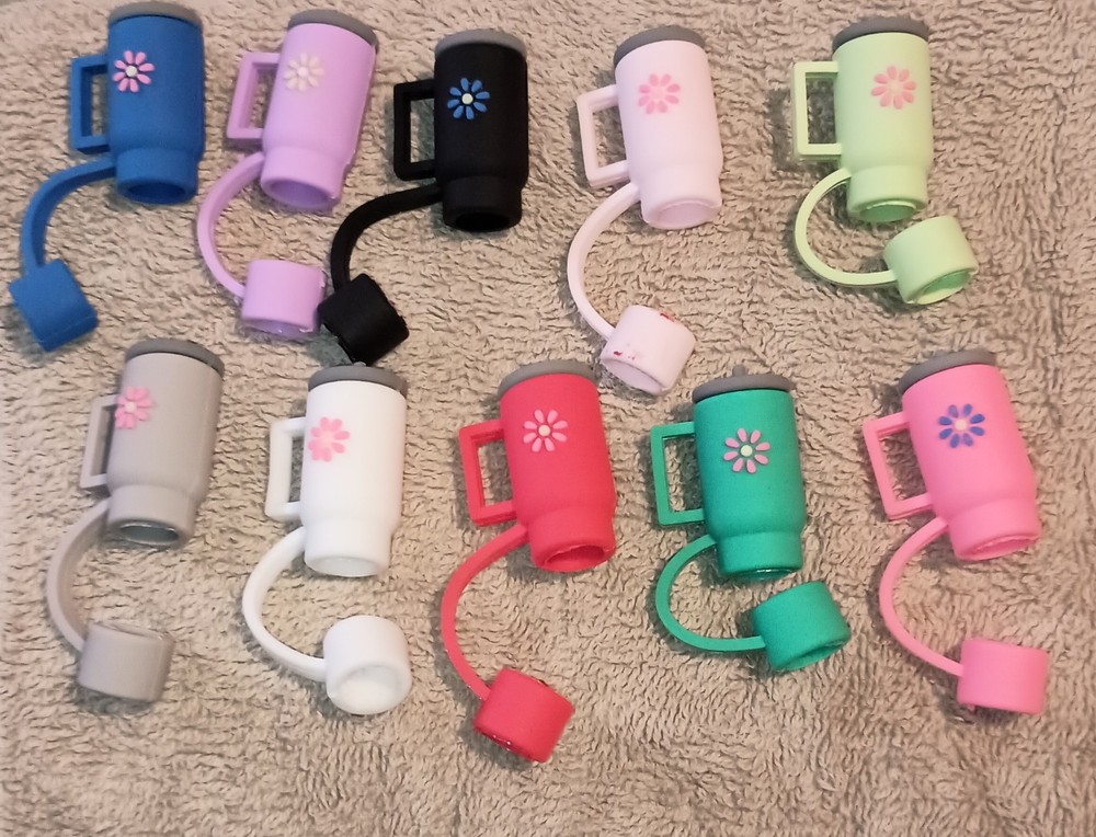 10 Count Flower Straw Cover for Stanley Cup Silicone Topper