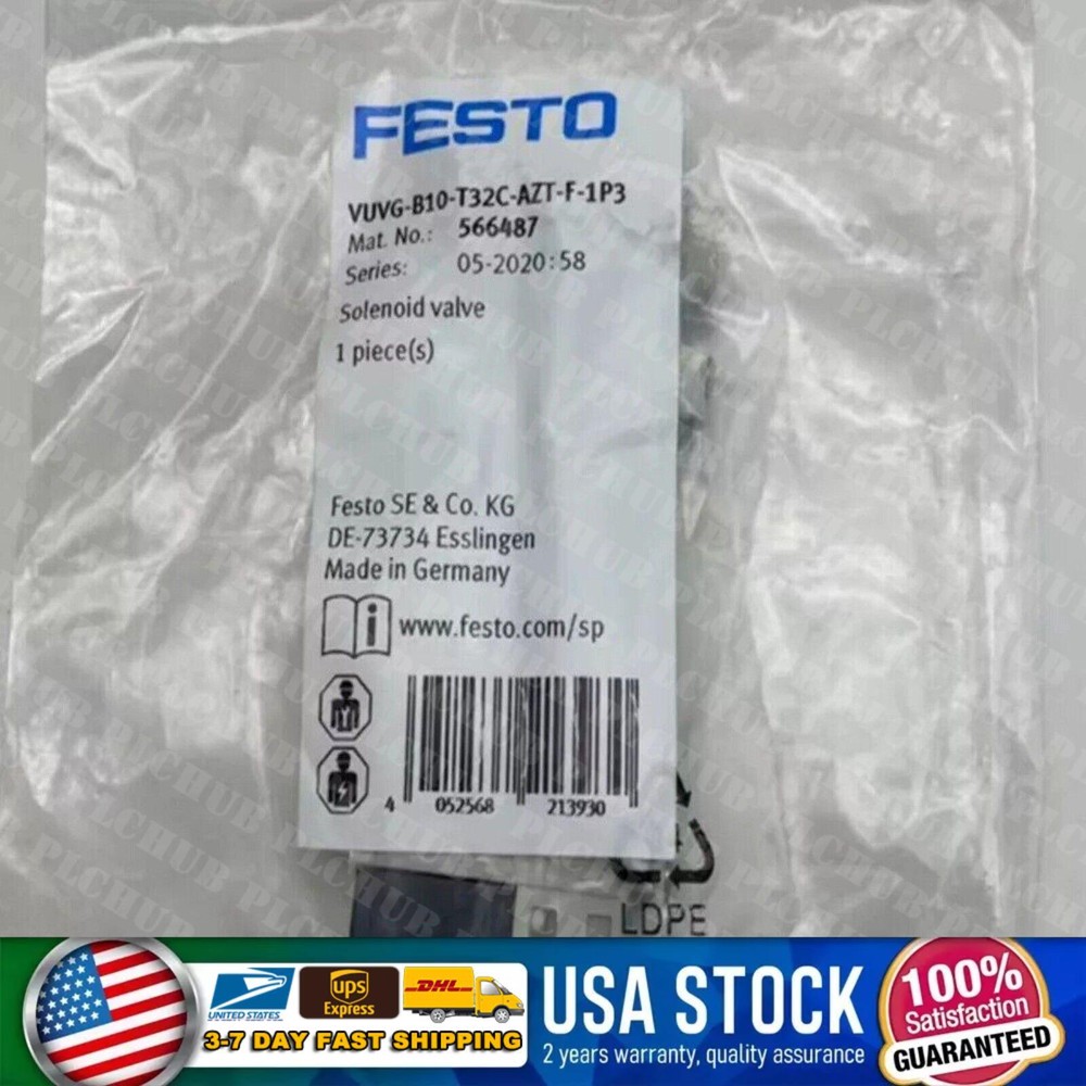 New VUVG-B10-T32C-AZT-F-1P3 Festo 566487 Fast Shipping Solenoid Valve