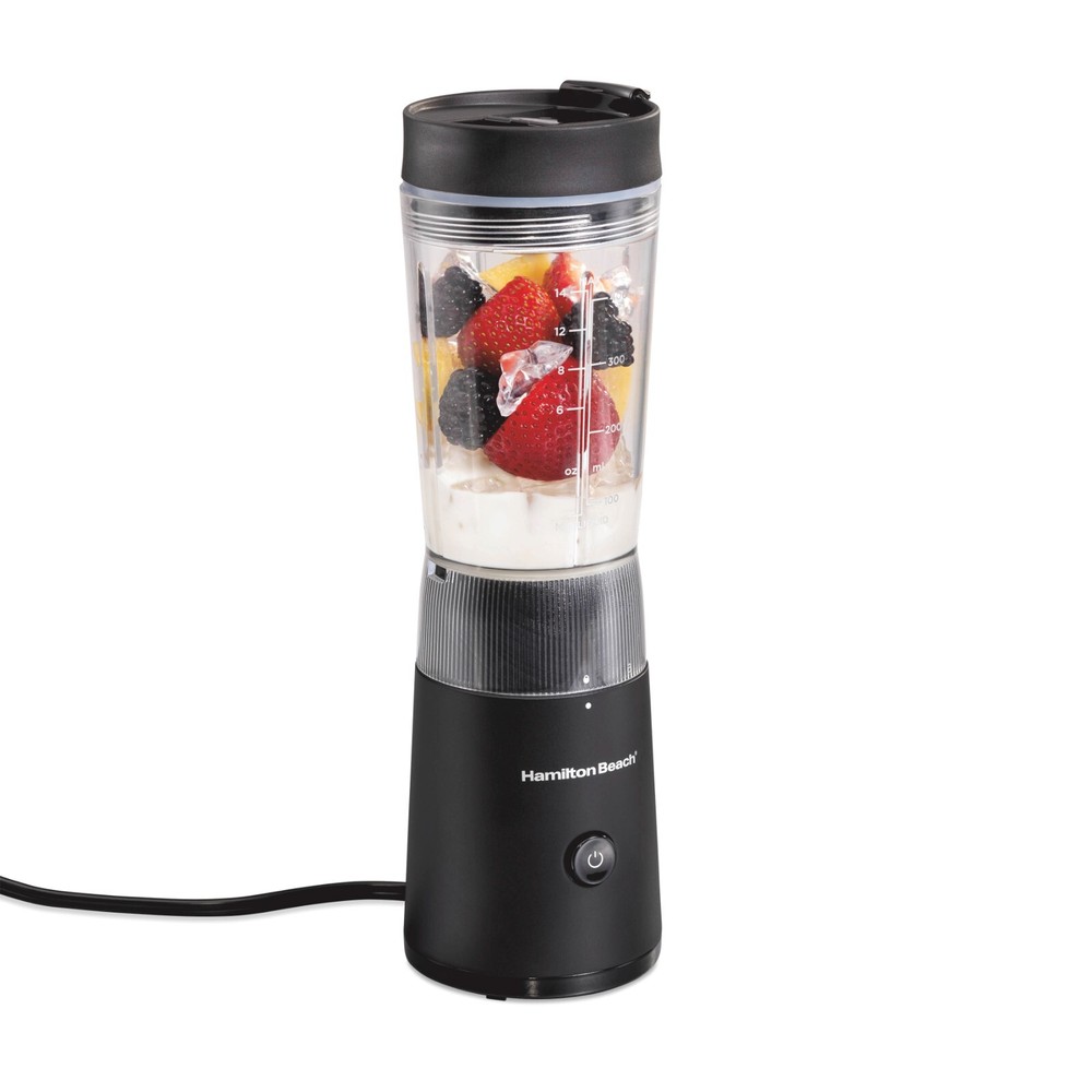 Hamilton Beach Personal Blender with Leak-Proof Travel Lid, 14 oz. jar, black