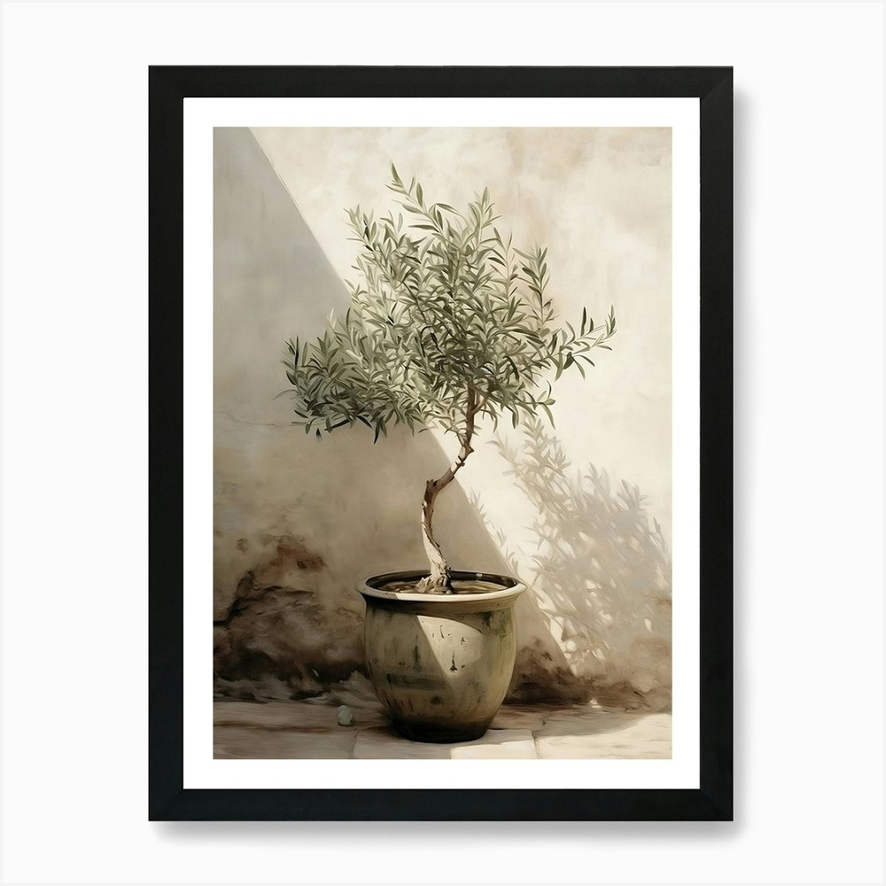 Olive Tree Art Print Framed Canvas Wall Decor Picture  