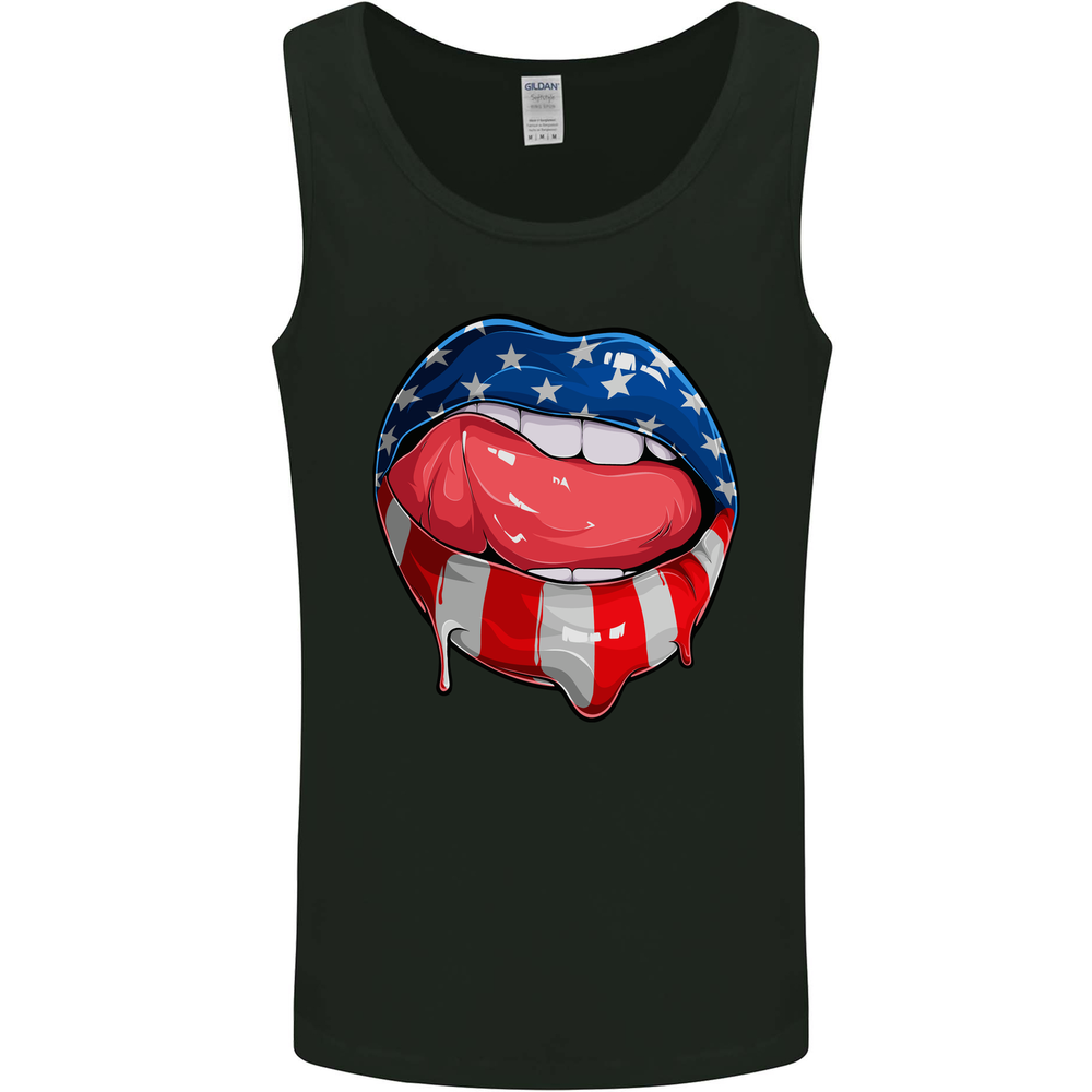 USA Sexy Lips America Mens Vest Tank Top