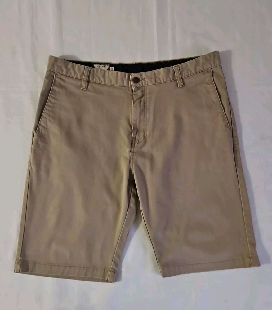 Volcom Shorts Men’s Chino Flat Front Casual Khaki Corpo Class Size 34