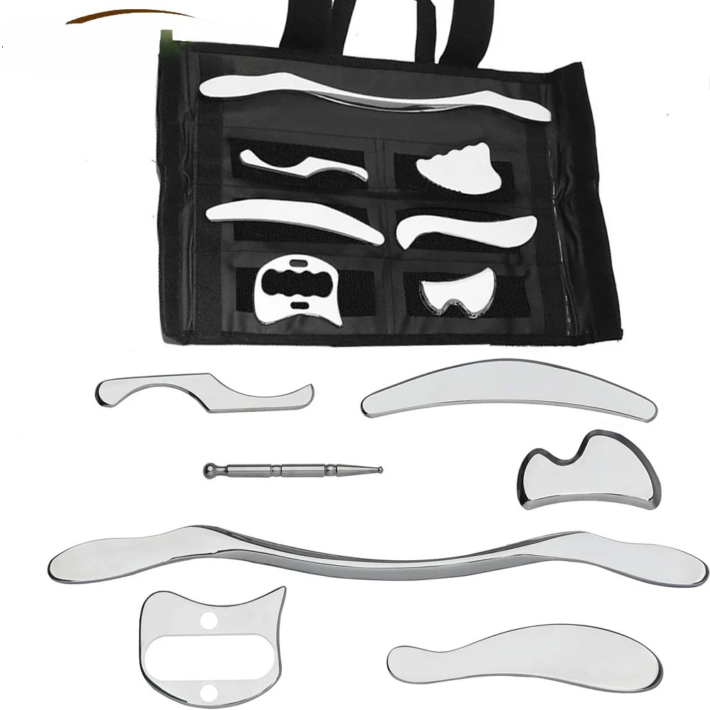 New Stainless Steel Gua Sha Scraping Massage Tool Set Great Soft Tissue Tool Lot