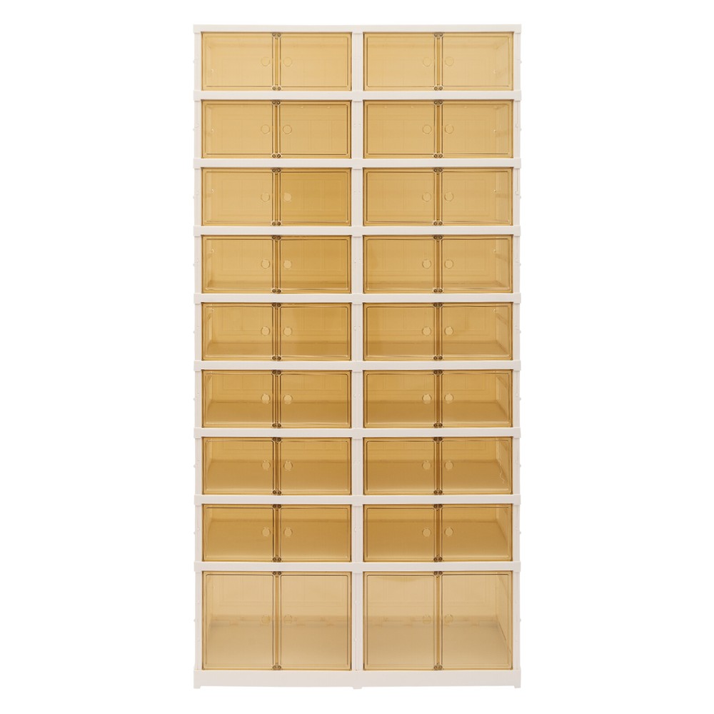 9-Tier Foldable Plastic Shoe Rack Collapsible Storage Shelf Organizer