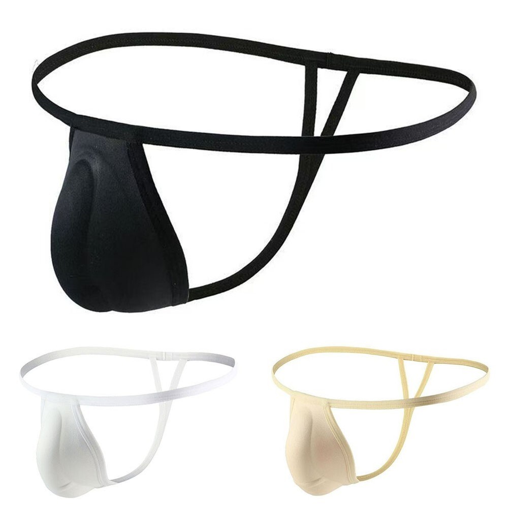 Mens Briefs Underwear Cushion G-String Panties Polyester Shapping Sissy
