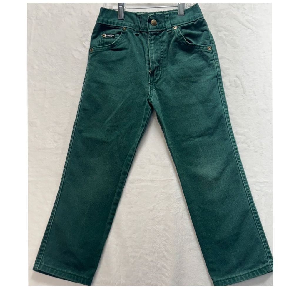 Vintage Chic girls green denim pants Y2K 90s Retro jeans size 6 straight leg
